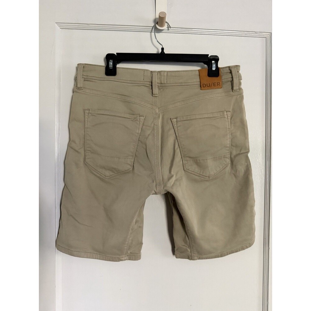 DU/ER No Sweat Short Slim MSNS1011 Men's 34x10 Desert Khaki Stretch